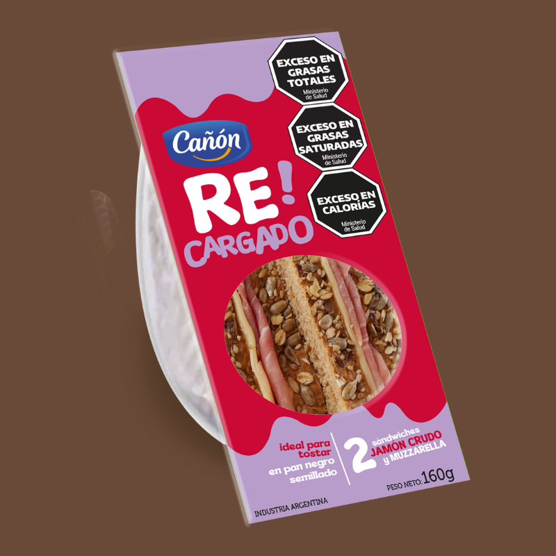 Sándwich recargado de Jamón crudo y queso Packaging