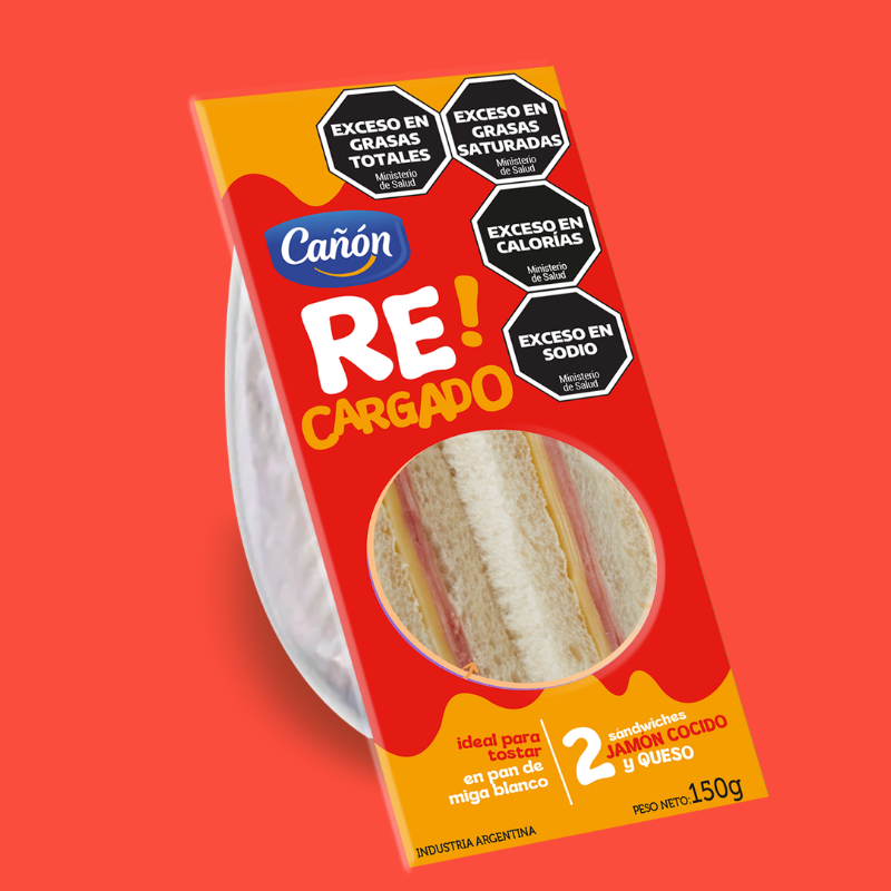 Sándwich recargado de Jamón y queso Packaging