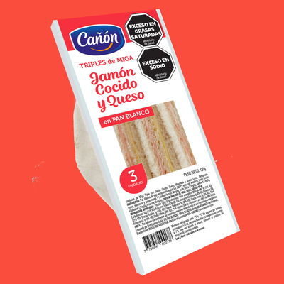 Triple de jamón cocido y queso Pack2